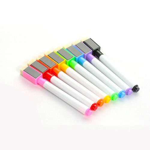 

8 PCS / Set Whiteboard Pen Environmentally Erasable Special Repetitive Writing Board Pen with Magnet Brush(8 Color)