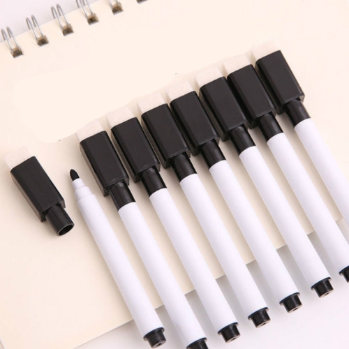 

8 PCS / Set Whiteboard Pen Environmentally Erasable Special Repetitive Writing Board Pen with Magnet Brush(Black)