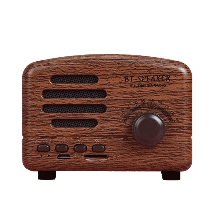 

BT01 Retro Bluetooth Wireless Mini Speaker Portable Radio Support TF Card(Wood Grain)