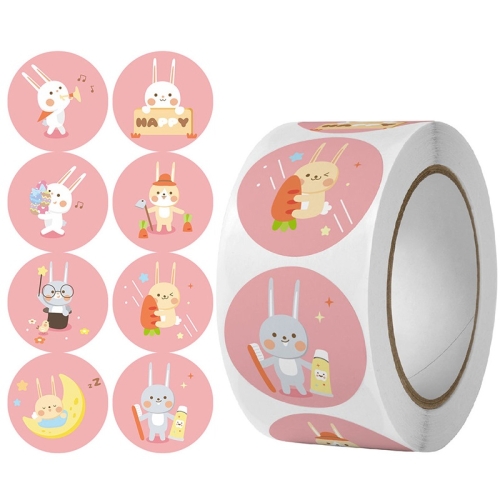 

10 PCS Round Cartoon Animal Stickers Cute Hand-Made Sealing Stickers, Size: 25mm 500 / Rolls(C93)