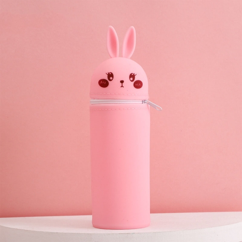 

6715 Silicone Rabbit Pencil Case Cute Big Capacity Stationery Bag(Rabbit Pink)