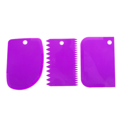 

20 Sets Plastic Cake Scraper Butter Cake And Chocolate Slice Scraper(Deep Purple)