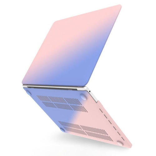 

Hollow Style Cream Style Laptop Plastic Protective Case For MacBook Pro 15 A1707 & A1990 2016(Rose Pink Matching Tranquil Blue)