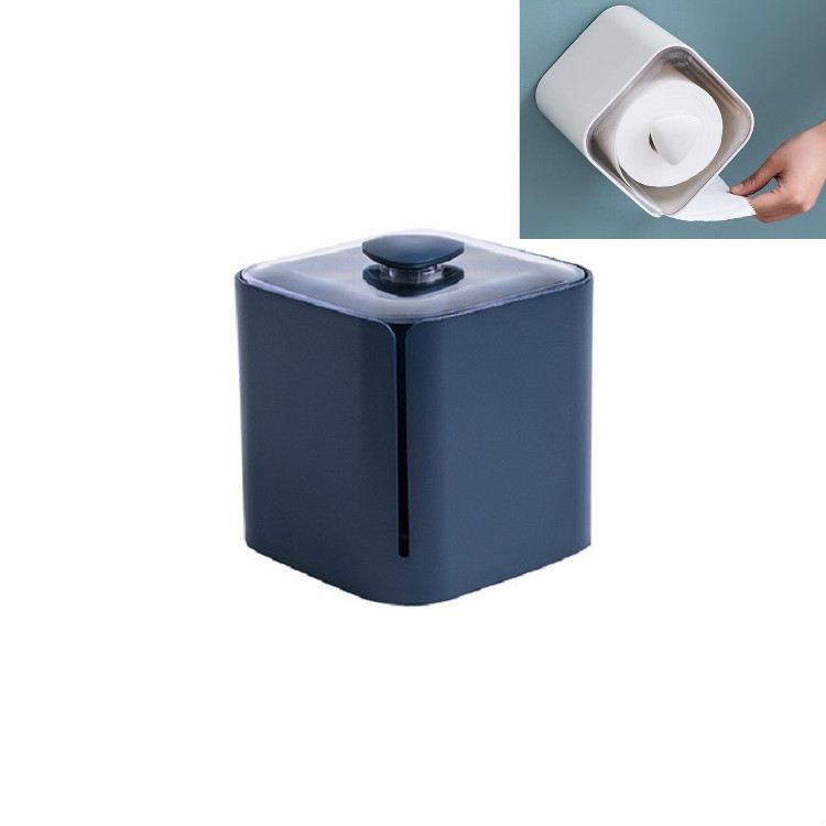 

Toilet Paper Towel Box Creative Roll Waterproof Frame(Dark Blue)