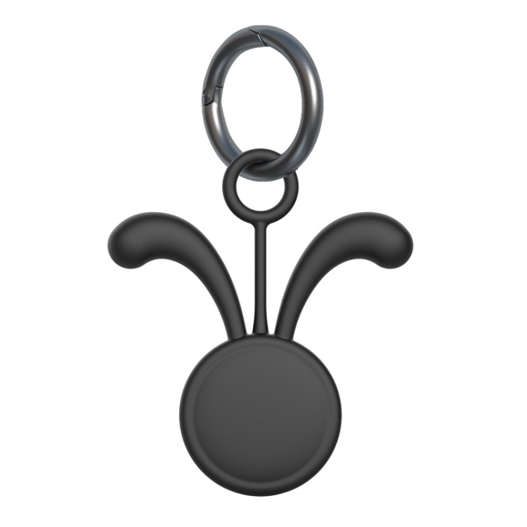 

4 PCS Silicone Protective Cover Tracker Protective Case For AirTag, Colour: Black + Hanging Buckle