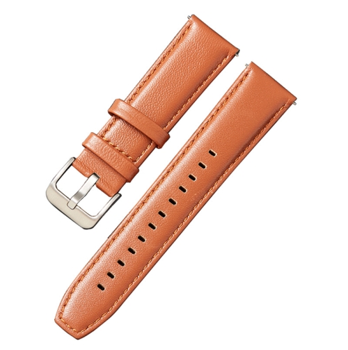 

22mm Smart Quick Release Strap Sheepskin Soft Silicone Strap For Huawei GT2 46mm(Brown Silver Buckle)