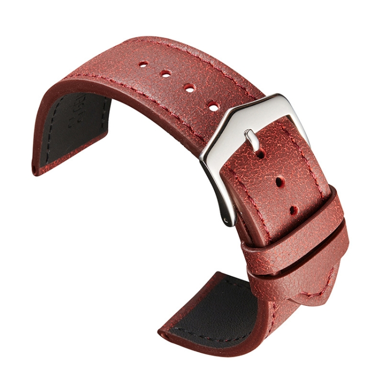 

22mm Small Broken Texture Cowhide Strap Suitable For Huawei Watch(Red )