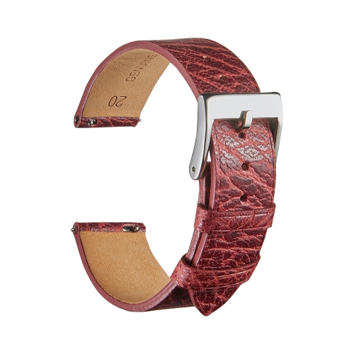 

Burst Texture Cowhide Watchband Quick Release Ultra-Thin Universal Watchband,Size: 22mm (Red)