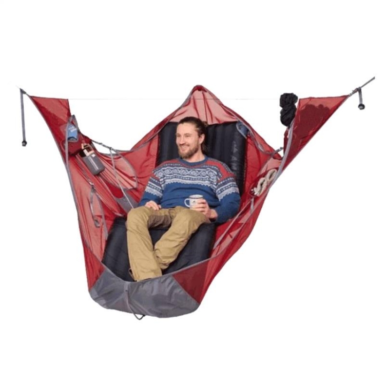 

Family Outdoor Camping Portable Hammock Anti-Tear Anti-Mosquito Climbing Hammock(Red )