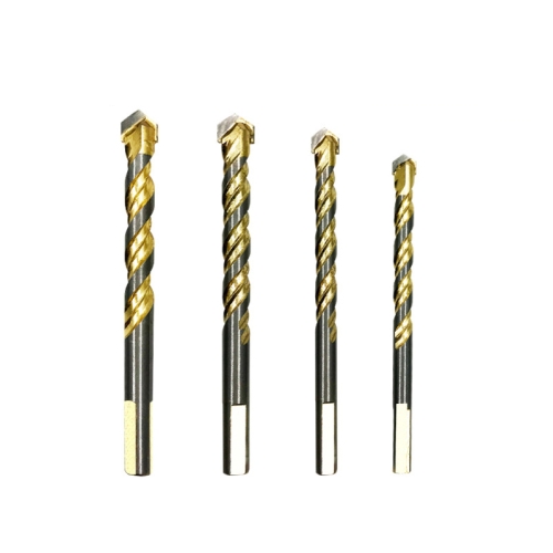 

6mm+8mm+10mm+12mm Titanium-Plated King Drill Porcelain Brick Glass Brick Drill Punched Twist Triangle Drill