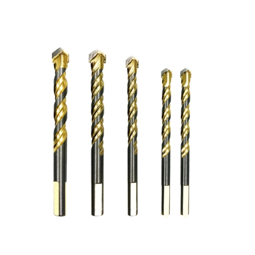 

6mm+6mm+8mm+10mm+12mm Titanium-Plated King Drill Porcelain Brick Glass Brick Drill Punched Twist Triangle Drill