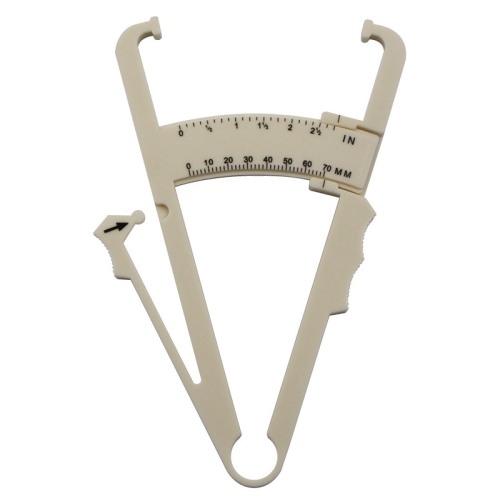 

10 PCS Sebaceous Pliers Fat Clip Fat Thickness Measuring Ruler Body Fat Meter(Beige Double Scale)