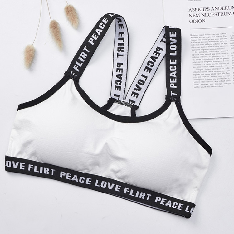 

Letter Sports Fitness Running Yoga Bra Cotton No Steel Ring Underwear For Women, Size:One Size(White)