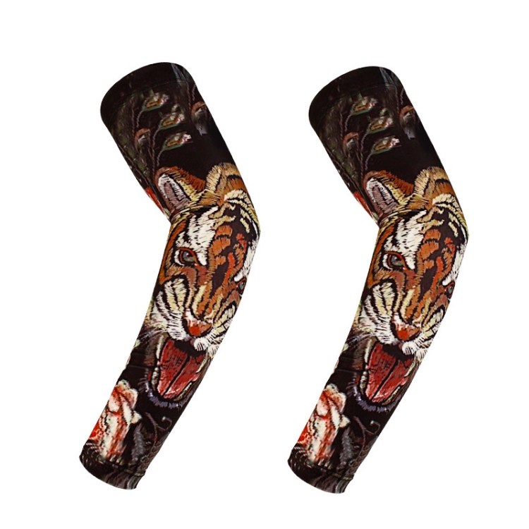 

1 Pair Ice Silk Sunscreen Sleeve Summer Outdoor Sports Ride Visor Sleeves, Size: M/L(Tiger Among Flowers)