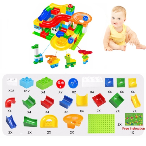 

Big Size Maze Ball Track Building Blocks Plastic Funnel Slide Kits for Children Gift(104PCS)