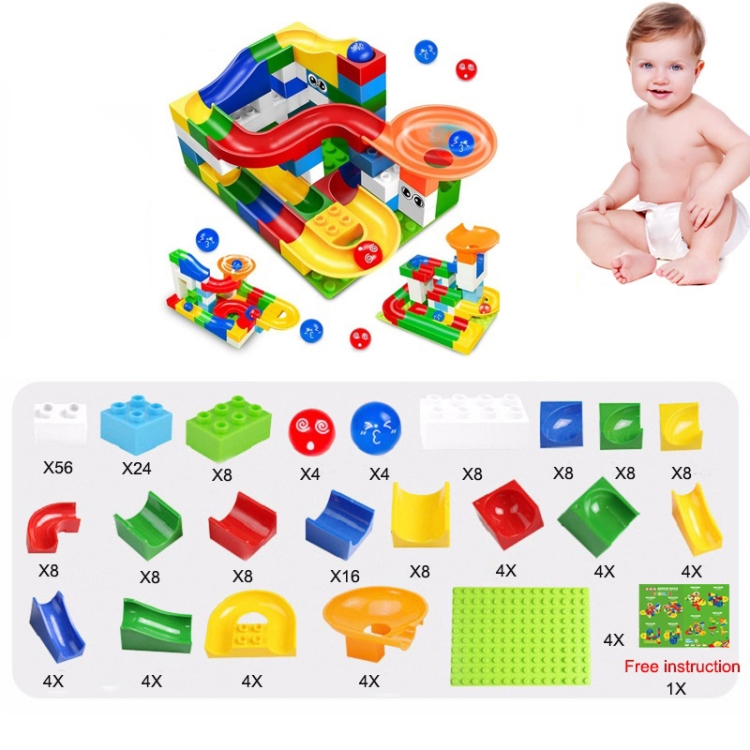 

Big Size Maze Ball Track Building Blocks Plastic Funnel Slide Kits for Children Gift(222PCS)