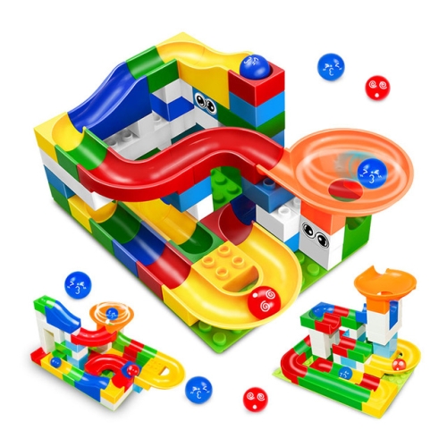 

52 PCS/Set Construction Marble Race Run Maze Balls Track Building Blocks Big Size Educational Bricks