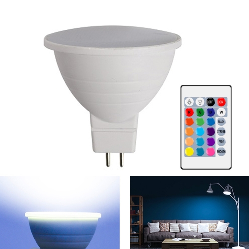 

Energy-Saving LED Discoloration Light Bulb Home 15 Colors Dimming Background Decoration Light, Style: Milky White Cove MR16(RGB White)