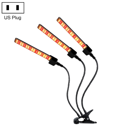 

LED Clip Plant Light Timeline Remote Control Full Spectral Fill Light Vegetable Greenhouse Hydroponic Planting Dimming Light, Specification: Three Head US Plug