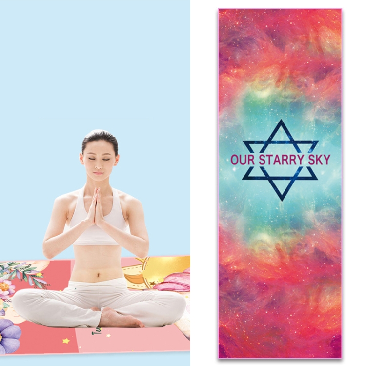 

Home Yoga Towel Printing Portable Non-Slip Yoga Blanket, Colour: Sky Small + Silicone