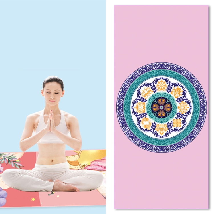 

Home Yoga Towel Printing Portable Non-Slip Yoga Blanket, Colour: Dothy Flower Large + Silicone