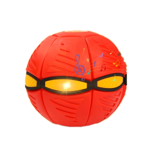 

2 PCS Adult Decompression Flying Saucer Ball Mini Deformed Flying Disk Parent-Child Interactive Toy, Colour: Light + Music (Red)