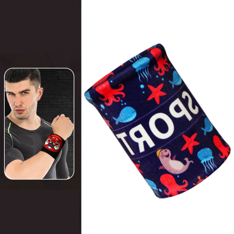 

3 PCS Sports Fitness Elastic Wristbands Absorbing Sweat Playing Ball Riding Wiping Sweat Cold Wristbands, Specification: M(Ocean City )