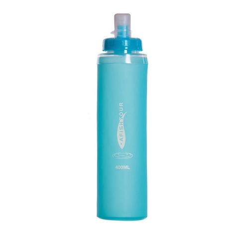 

AFISHTOUR TPU Outdoor Sports Soft Water Bag Marathon Water Bottle Folding Water Bag, Capacity: 400ml (Blue)