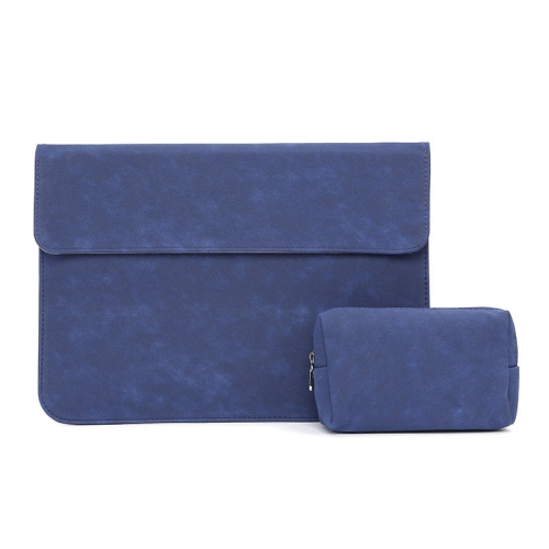 

Horizontal Matte PU Laptop Bag For Macbook 11 Inch A1465/A1370(Liner Bag + Power Supply Bag Dark Blue )