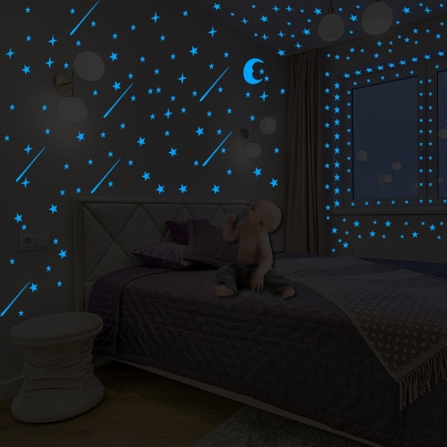 

2 Packs AFG3269 Luminous Star Moon Meteor Combination Wall Sticker Home Decoration Wall Sticker(Blue)