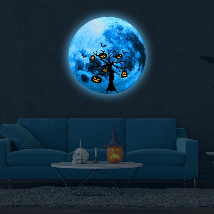 

3 PCS AFG3395 20cm Halloween Moon Luminous Wall Sticker(Pumpkin Tree)