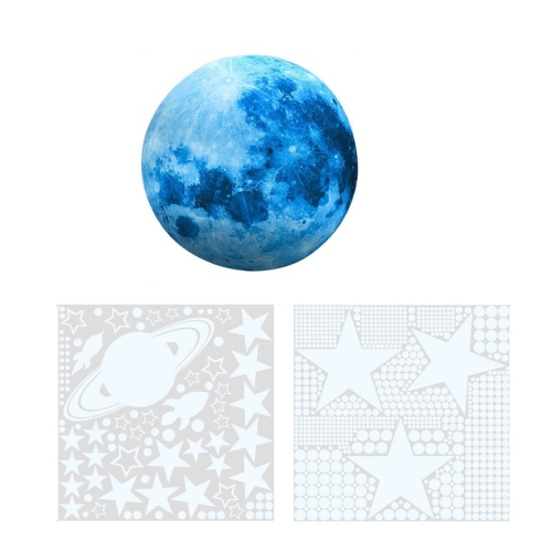 

2 Packs AFG3387 Moon Star Spaceship Luminous Wall Sticker, Specification: 1788PCS Blue