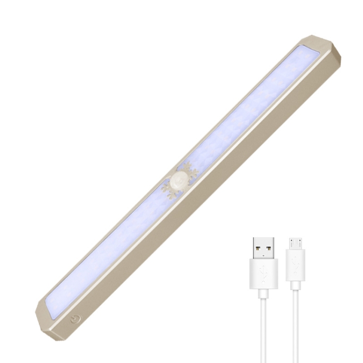 

LED Intelligent Human Body Sensor Light USB Free Wiring Long Cabinet Wardrobe Light, Light color: Gold 1 x Lamp
