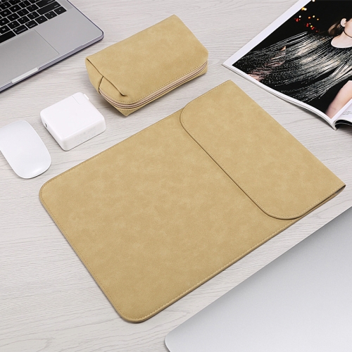 

HL0008-014 Notebook Frosted Computer Bag Liner Bag + Power Supply Bag, Applicable Model: 12 inch(A1534)( Khaki)