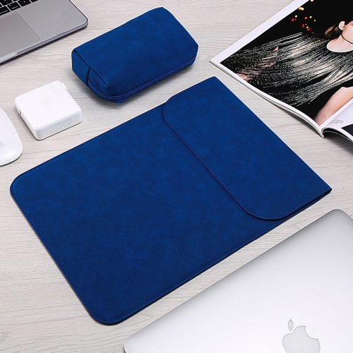 

HL0008-014 Notebook Frosted Computer Bag Liner Bag + Power Supply Bag, Applicable Model: 12 inch(A1534)(Dark Blue)