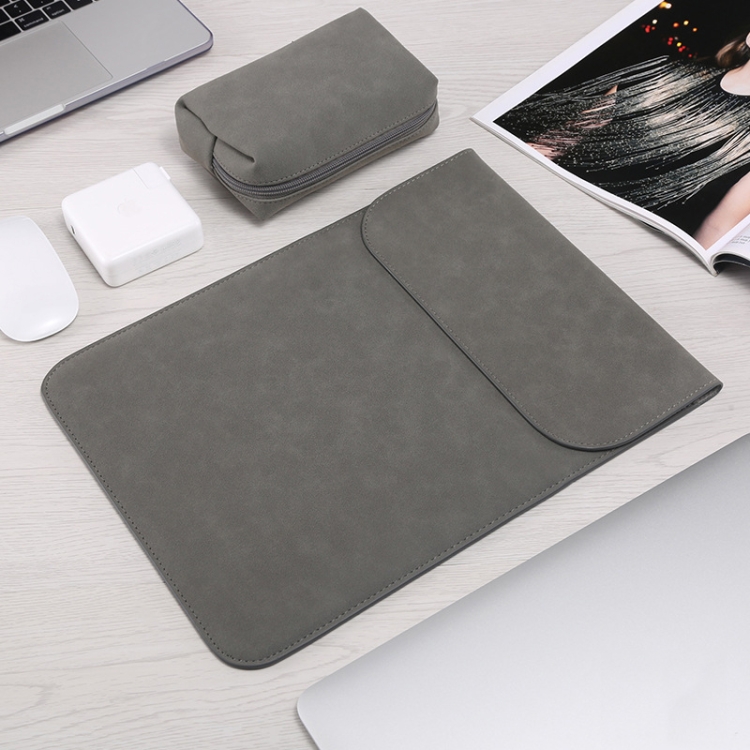

HL0008-014 Notebook Frosted Computer Bag Liner Bag + Power Supply Bag, Applicable Model: 13 inch(A1708/1706/1989/2159/1932)(Dark Gray)
