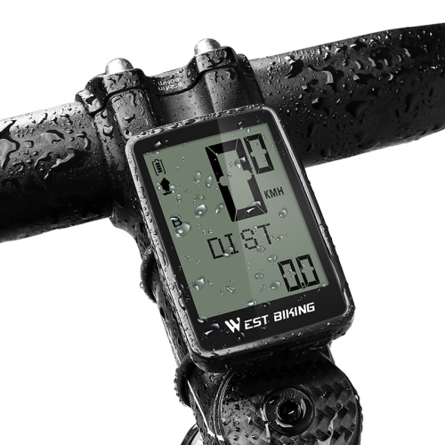 

WEST BIKING Mountain Road Bike Five Language Code Table USB Riding Wireless Code Table Speedometer(Black)