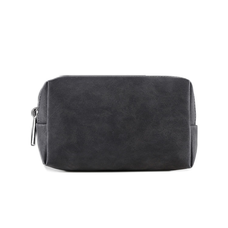 

2 PCS Portable Digital Accessory Leather Bag Single Layer Storage Bag, Colour: Sheepskin (Black)