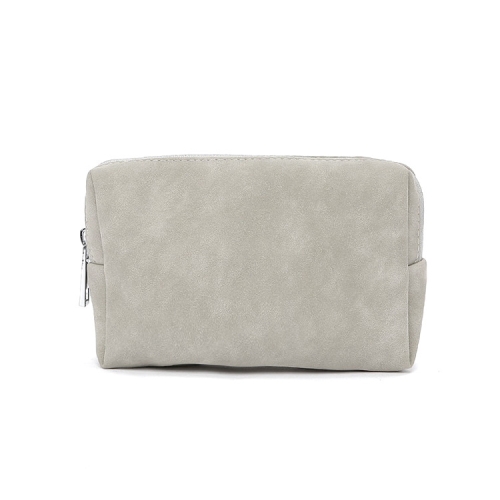 

2 PCS Portable Digital Accessory Leather Bag Single Layer Storage Bag, Colour: Frosted (Light Gray)