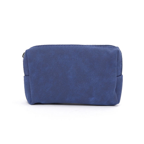 

2 PCS Portable Digital Accessory Leather Bag Single Layer Storage Bag, Colour: Frosted (Dark Blue)