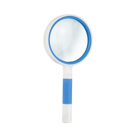 

3 PCS Hand-Held Reading Magnifier Glass Lens Anti-Skid Handle Old Man Reading Repair Identification Magnifying Glass, Specification: 75mm 4 Times (Blue White)