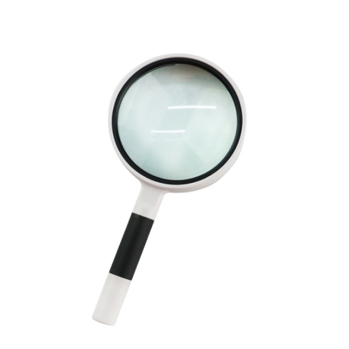 

3 PCS Hand-Held Reading Magnifier Glass Lens Anti-Skid Handle Old Man Reading Repair Identification Magnifying Glass, Specification: 100mm 3 Times (Black White)