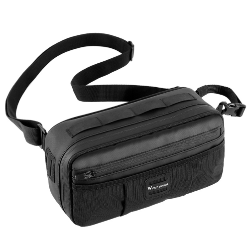 

WEST BIKING 3L Bicycle Front Beam/Saddle Tail Bag Riding Diagonal Belt Bag(Black)