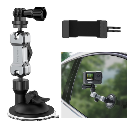 

Sunnylife TY-Q9415 Aluminum Alloy Phone Holder Car Suction Cup Bracket Holder for GoPro HERO10 Black / HERO9 Black / HERO8 Black / HERO7 /6 /5 /5 Session /4 Session /4 /3+ /3 /2 /1, DJI Osmo Pocket 2 / Osmo Action, Insta360 One R, and Other Action Cameras