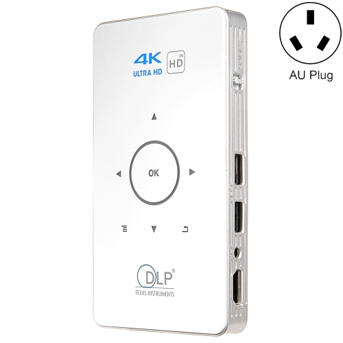

C6 1G+8G Android System Intelligent DLP HD Mini Projector Portable Home Mobile Phone Projector， AU Plug (White)