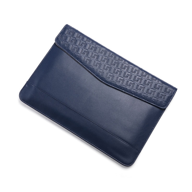 

Horizontal Embossed Notebook Liner Bag Ultra-Thin Magnetic Holster, Applicable Model: 14-15 inch(Dark Blue)
