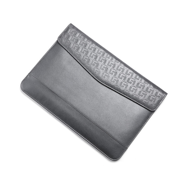 

Horizontal Embossed Notebook Liner Bag Ultra-Thin Magnetic Holster, Applicable Model: 14-15 inch(Gray)