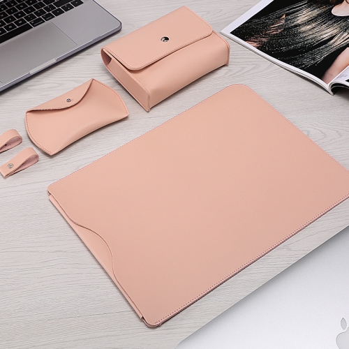 

Locked Side Laptop Liner Bag For MacBook Air 13.3 inch A1466/A1369(4 In 1 Light Pink)