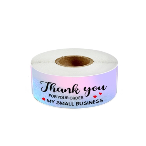 

10 Rolls Laser Sticker Baking Sealing Sticker Thank You Gift Decoration Label, Size: 2.5x7.5cm(F152)