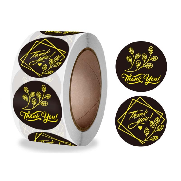 

10 PCS Thank You Hot Stamping Sticker Floral Wedding Gift Decoration Label(K-80-25mm)